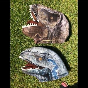 Two Jurassic Park / World Dinosaur Costume Head